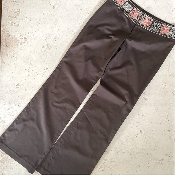 Vivienne Tam Vintage 90’s Embroidered Waist Gray Pants Size 6 - Picture 5 of 5